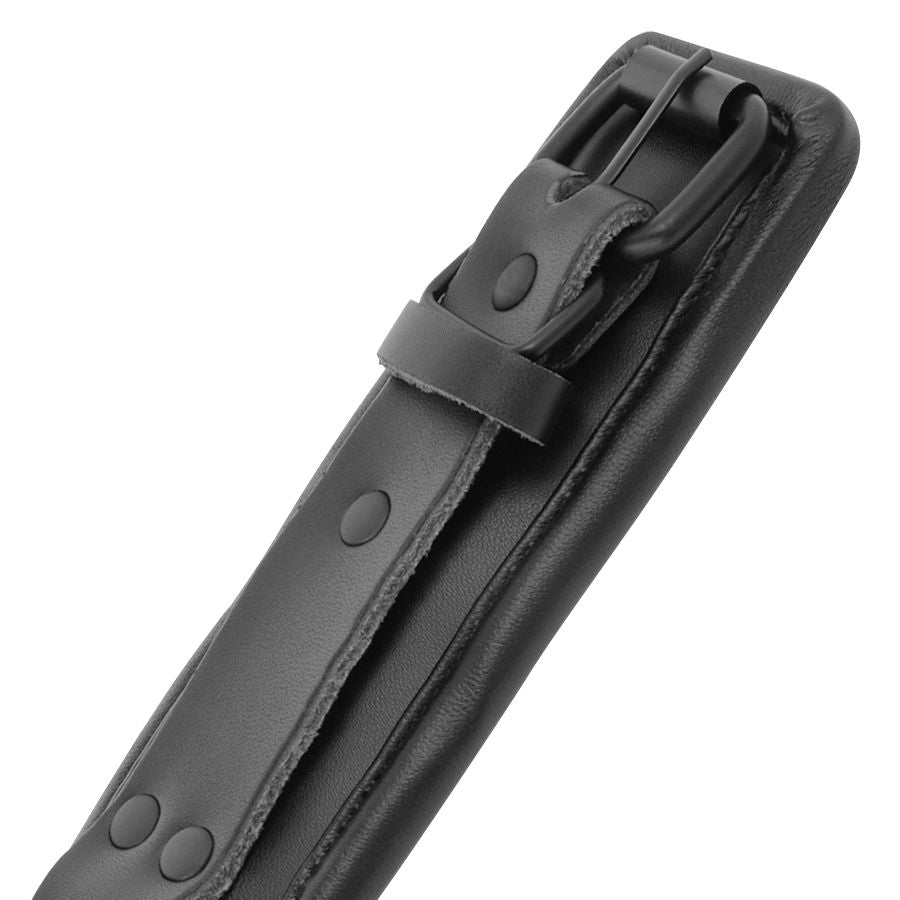 Black leather handcuffs and collar