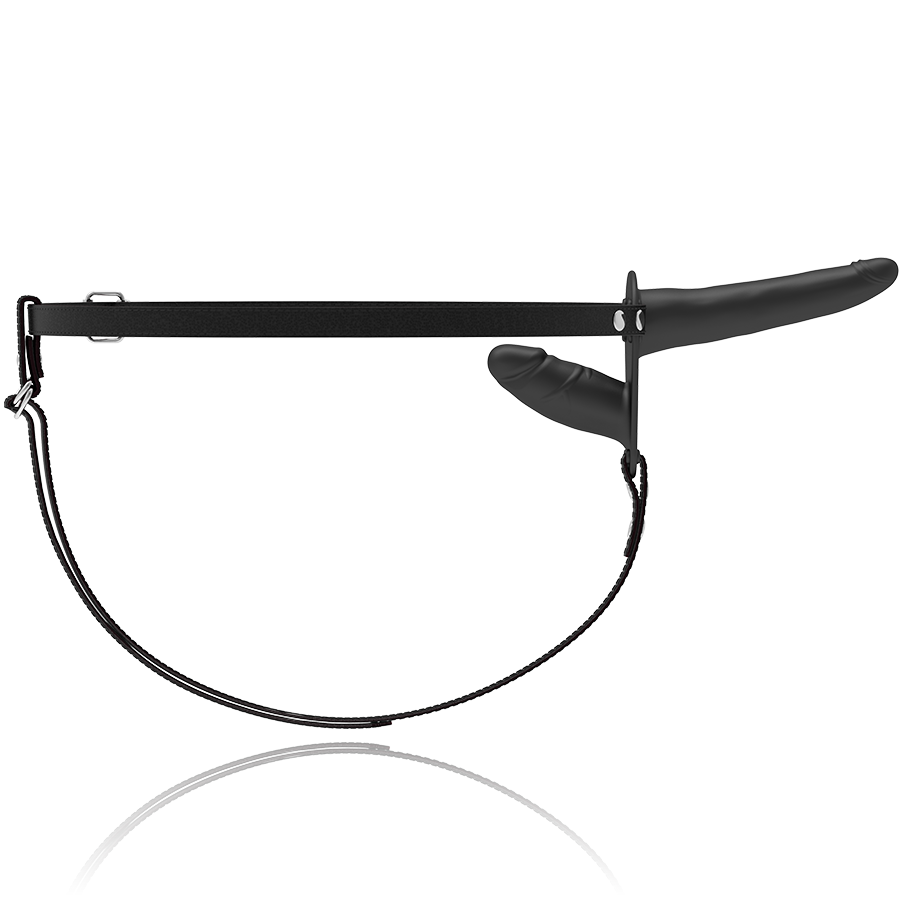 Black double penetration vibrator