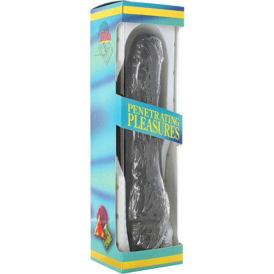 Vinyl P-Shape Penis Vibrator Black 20cm