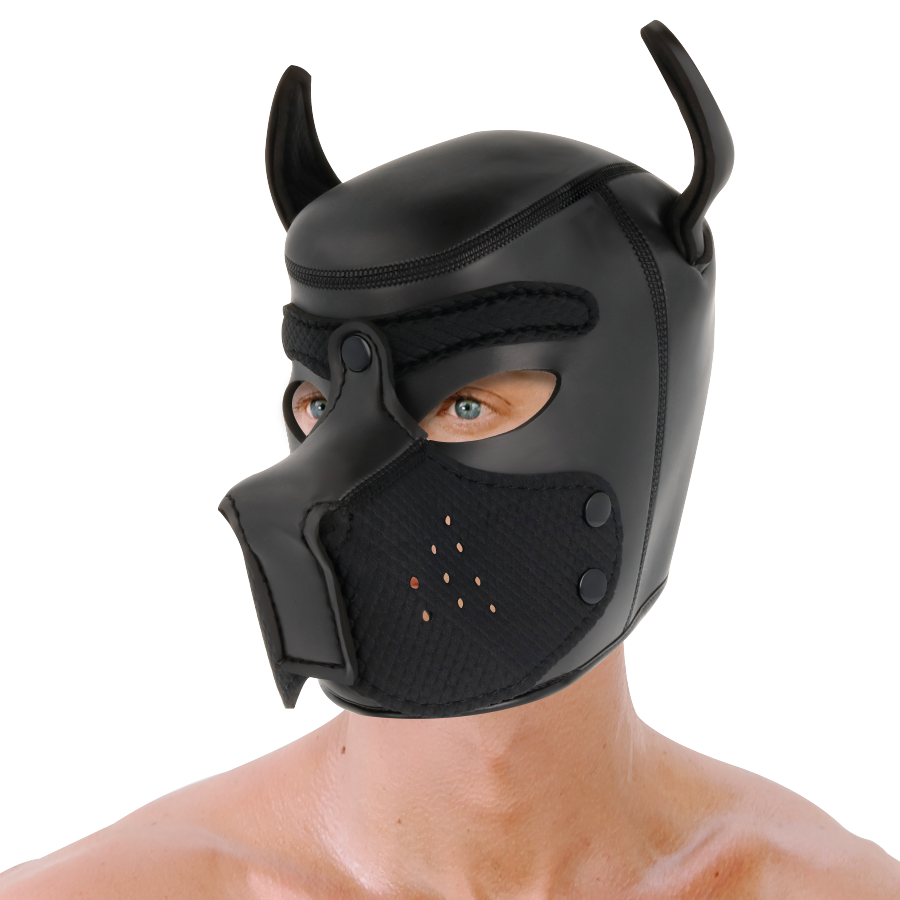 Neoprene dog mask with removable muzzle l