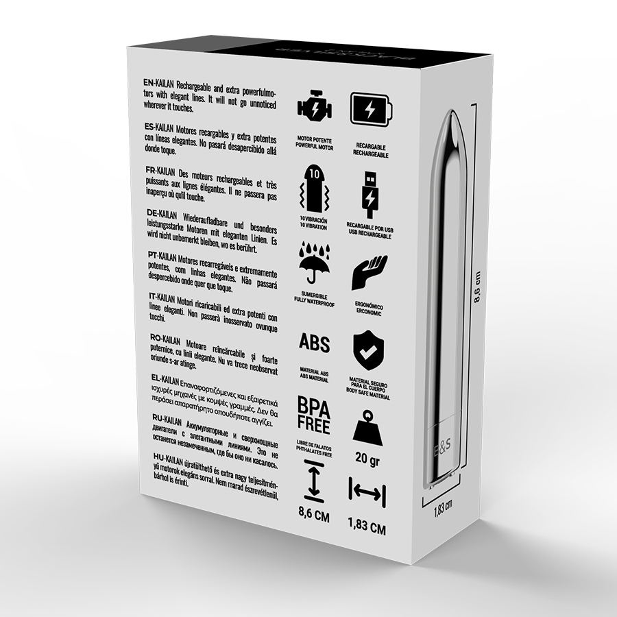 BLACK&amp;SILVER - KAILAN 2 VIBRATING MAGNETIC BALL SILVER