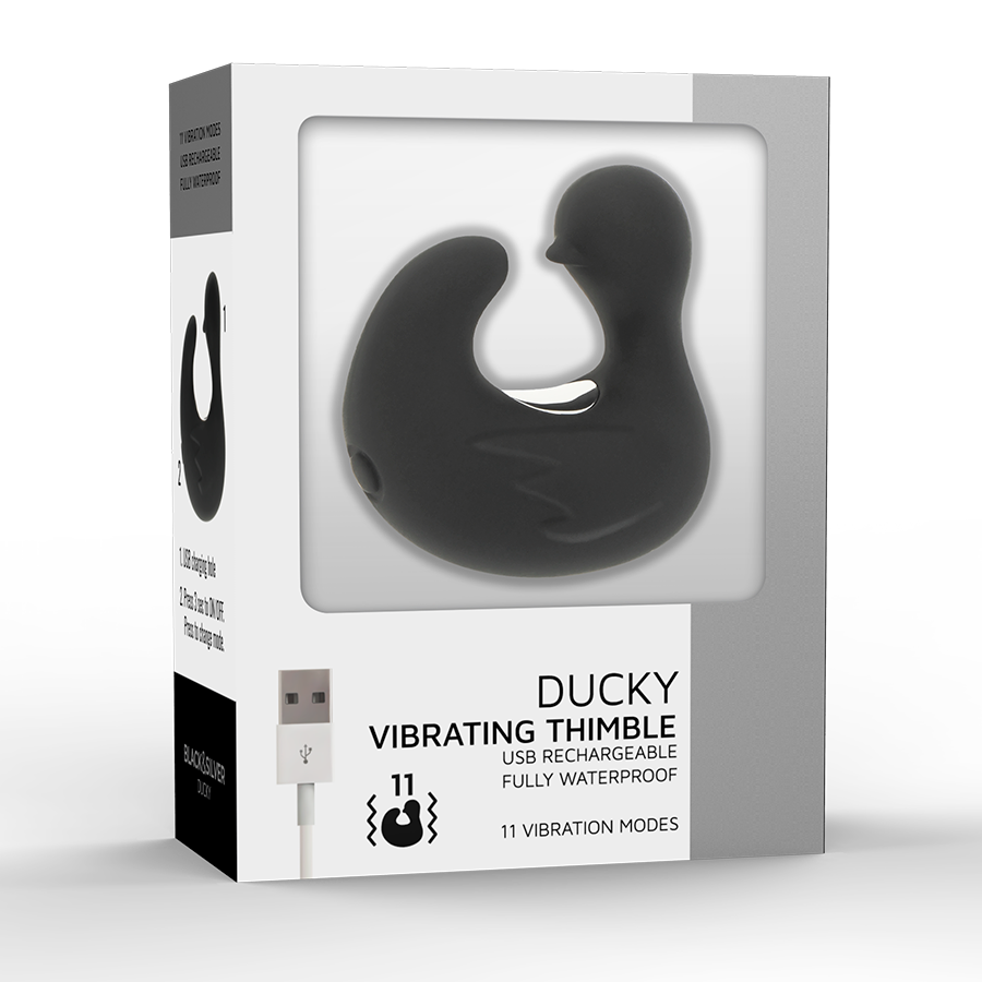 BLACK&amp;SILVER - REFILLABLE SILICONE DUCK DICE STIMULATING DUCKYMANIA