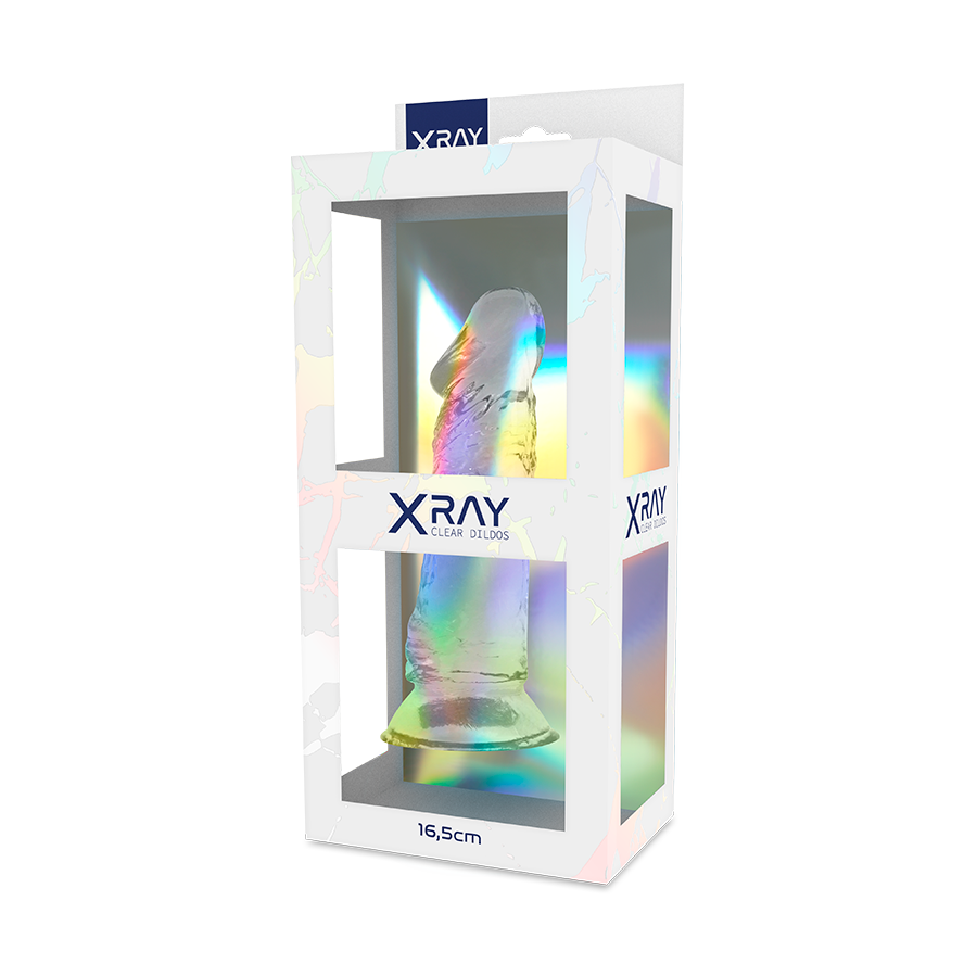 Gode Réaliste Transparent Clear Ventouse 16,5 cm - X Ray