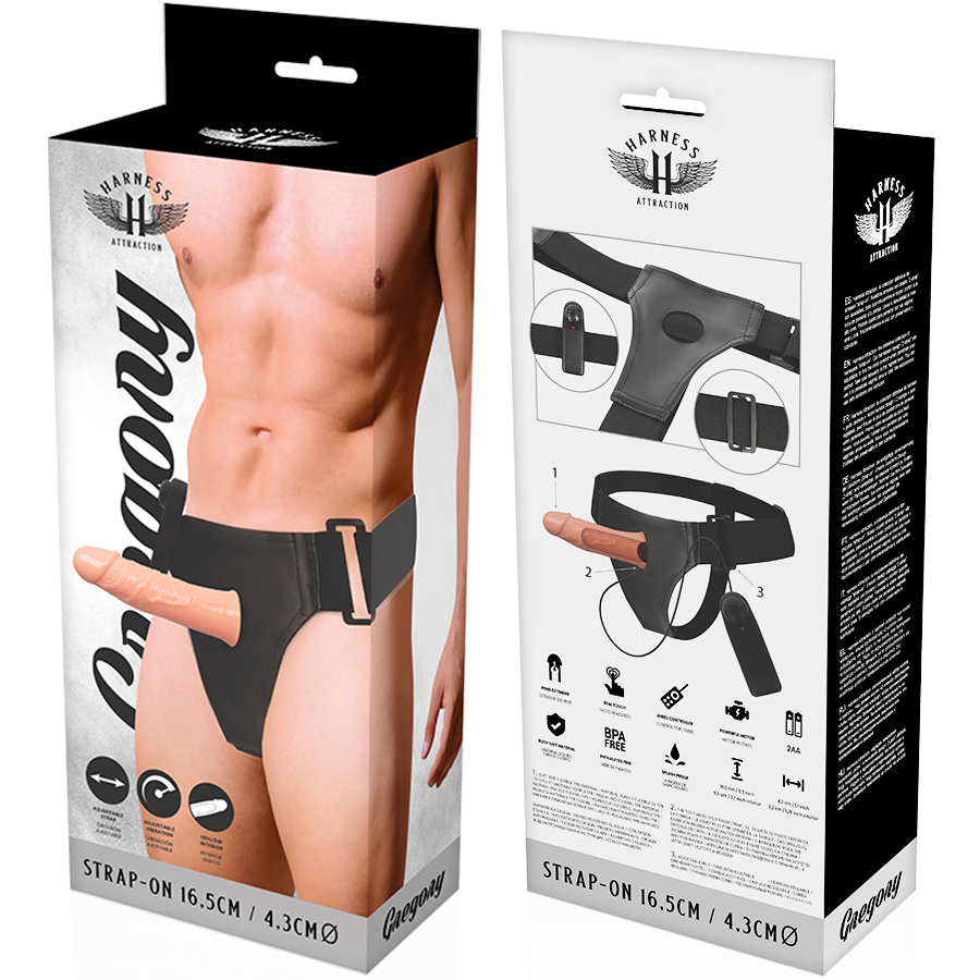 Harness Attraction - Gregory Hollow Rings with Vibrator 16.5 cm -O- 4.3 cm