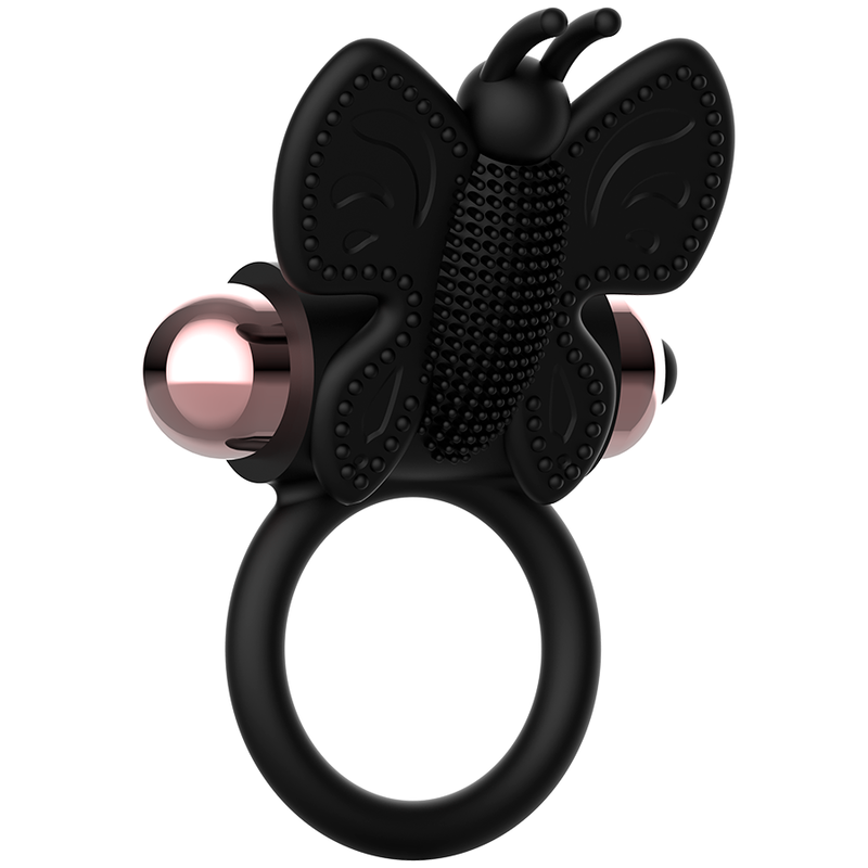 Butterfly cock ring with black/gold vibrator