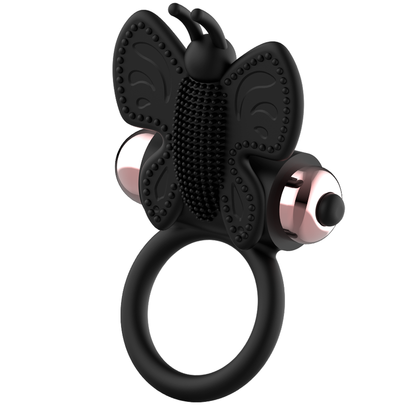 COQUETTE CHIC DESIRE - BUTTERFLY COCKRING WITH VIBRATOR BLACK/GOLD