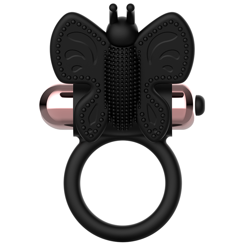Butterfly cock ring with black/gold vibrator