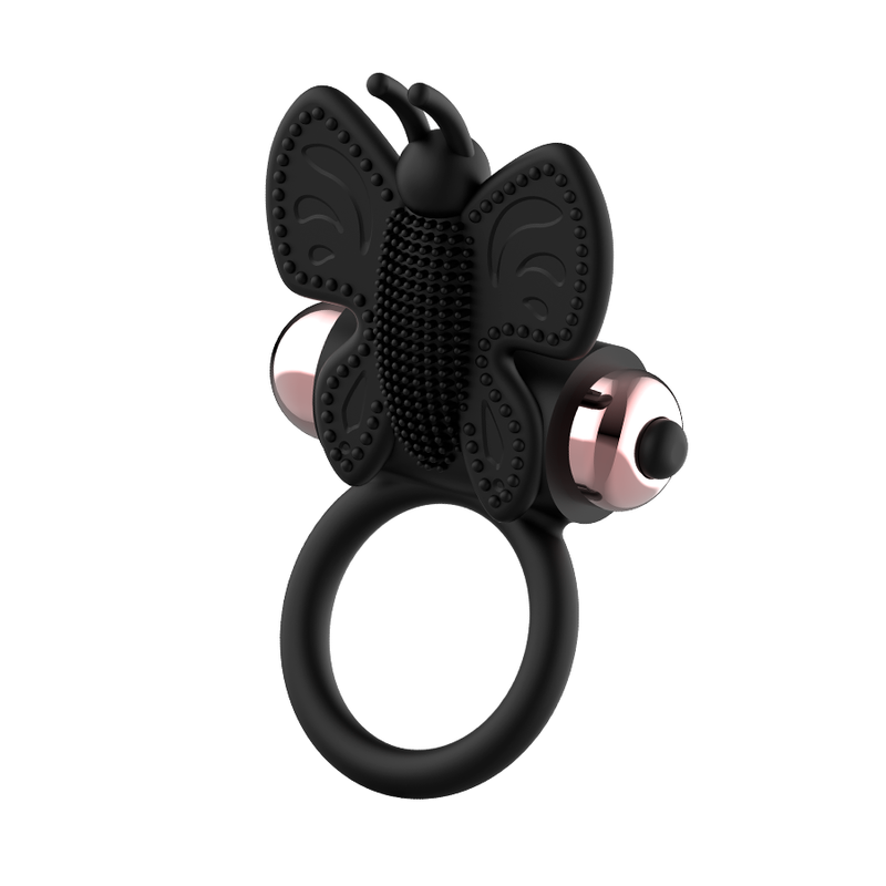 COQUETTE CHIC DESIRE - BUTTERFLY COCKRING WITH VIBRATOR BLACK/GOLD