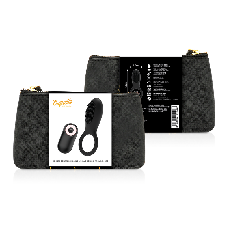 COQUETTE CHIC DESIRE - COCKRING RECHARGEABLE REMOTE CONTROL BLACK/GOLD