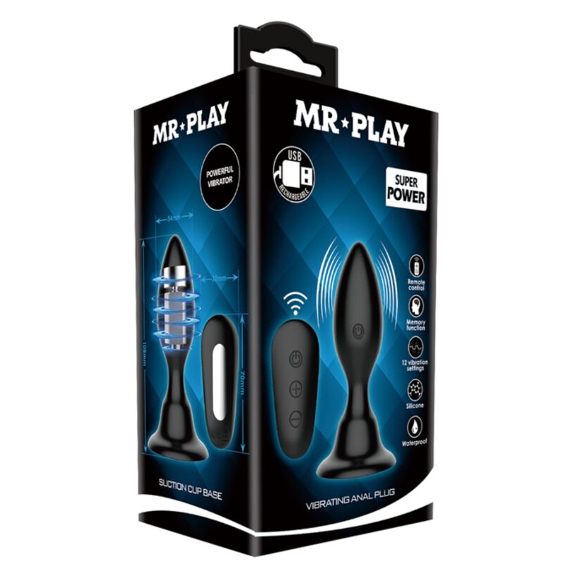 Anal plug with remote control black vibration