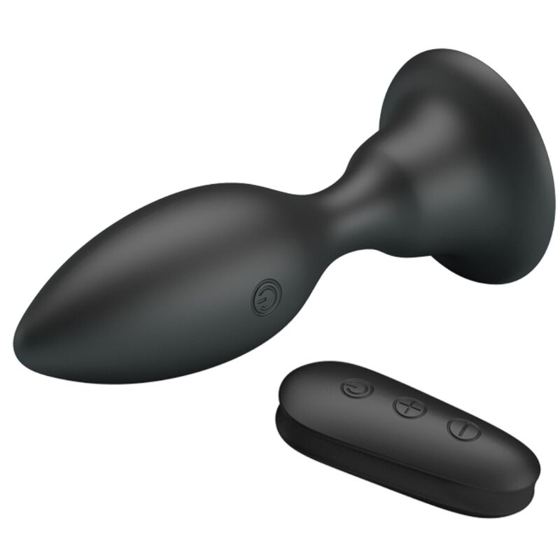 Anal plug with remote control black vibration