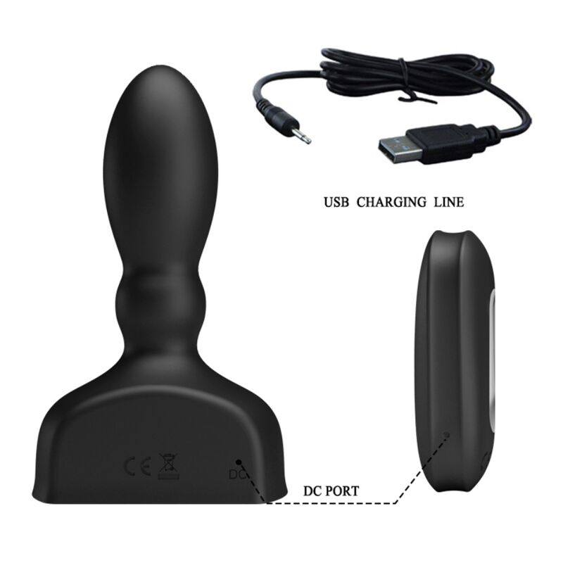 Black Inflatable Anal Plug Remote Control