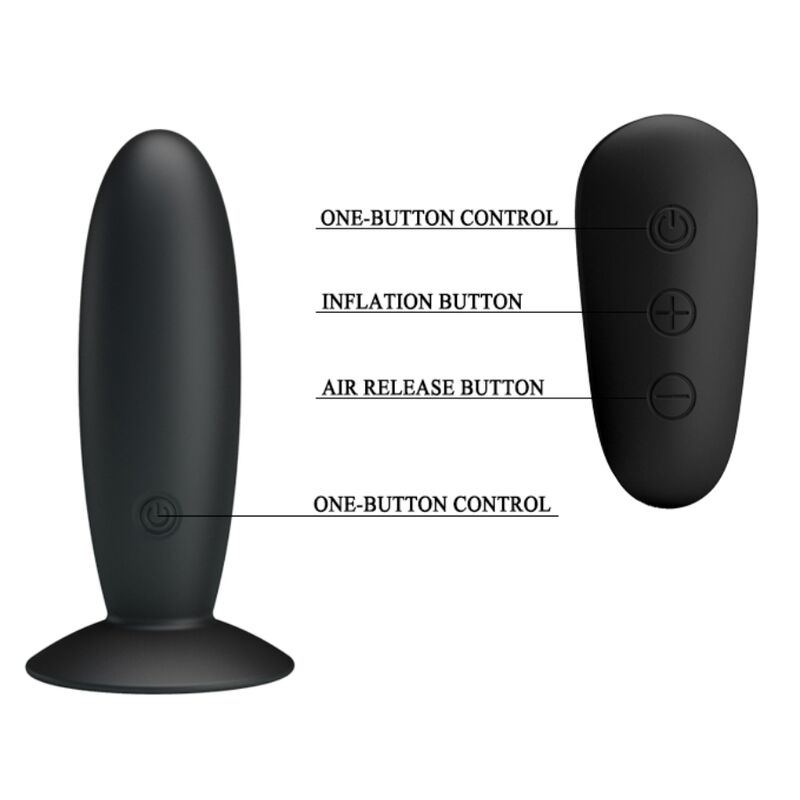 Anal plug with remote control black vibration