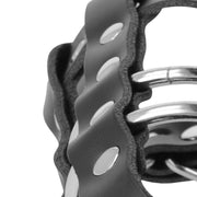 Leather chastity cage with lock