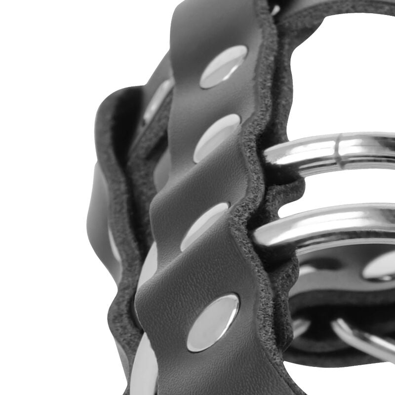 Leather chastity cage with lock