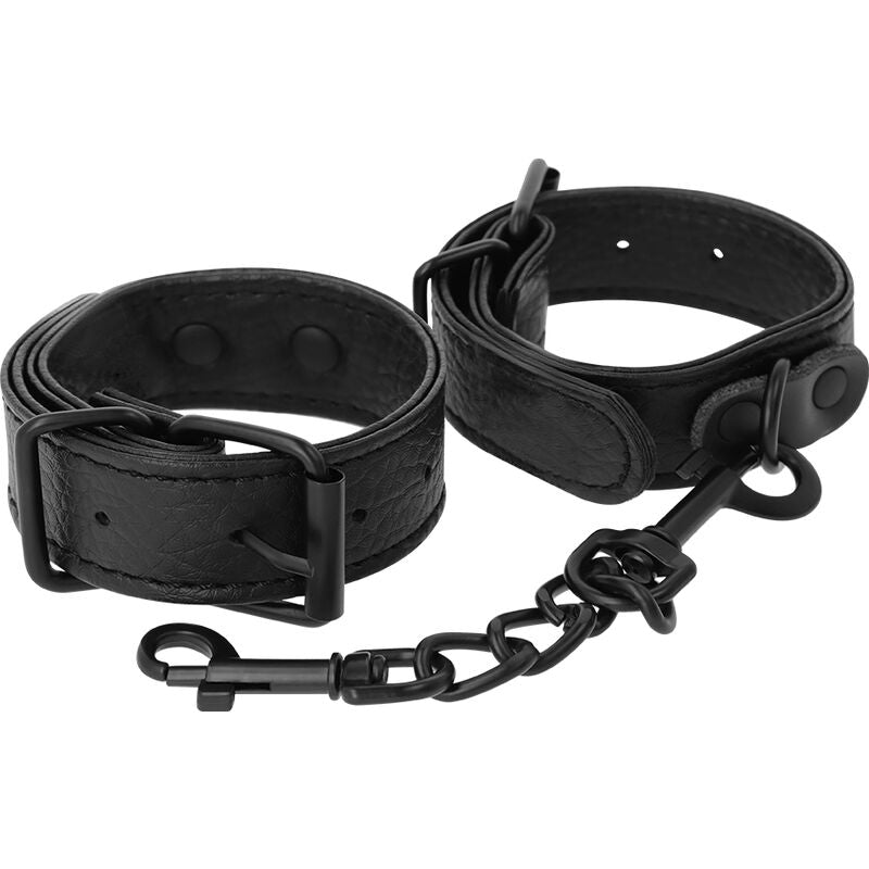 DARKNESS - WIDE AND THIN TEXTURED HANDCUFFS