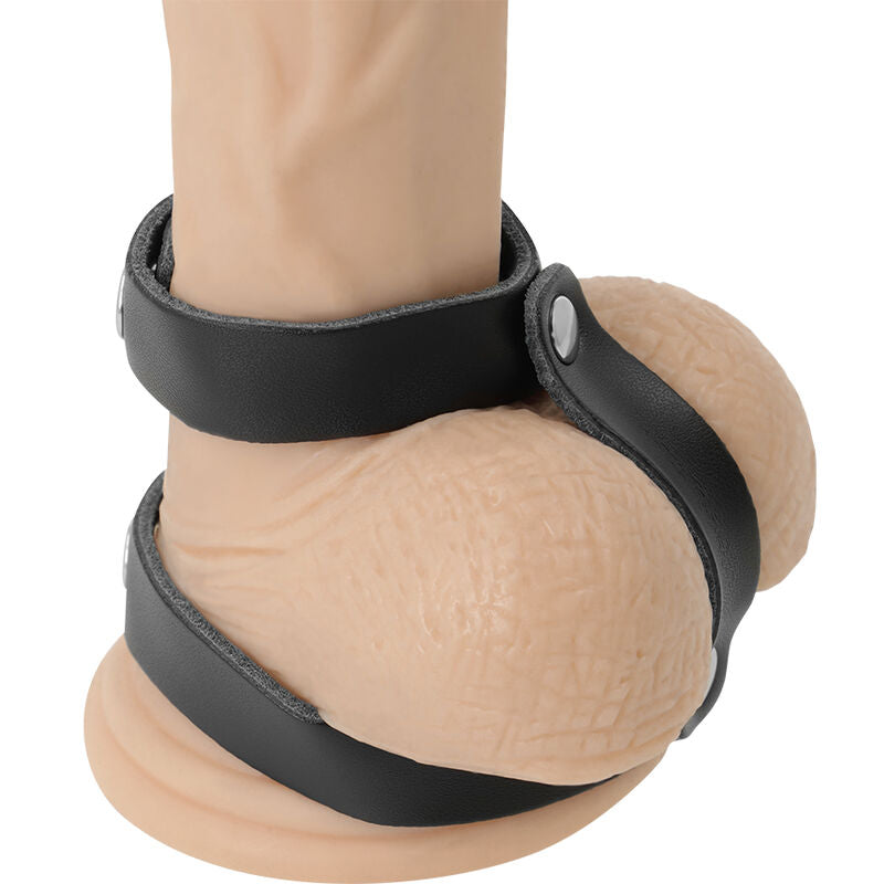 Adjustable Leather Penis and Testicle Ring