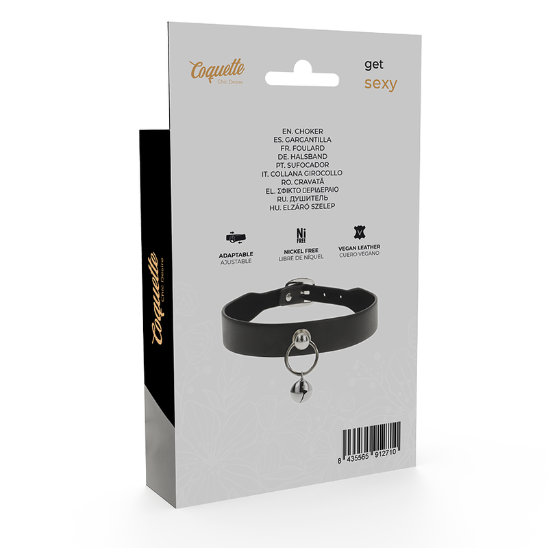 Women's vegan leather necklace rattle/hoop accessory