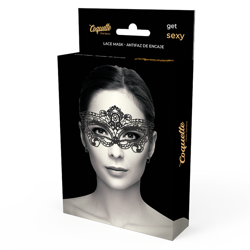 Fine black lace mask