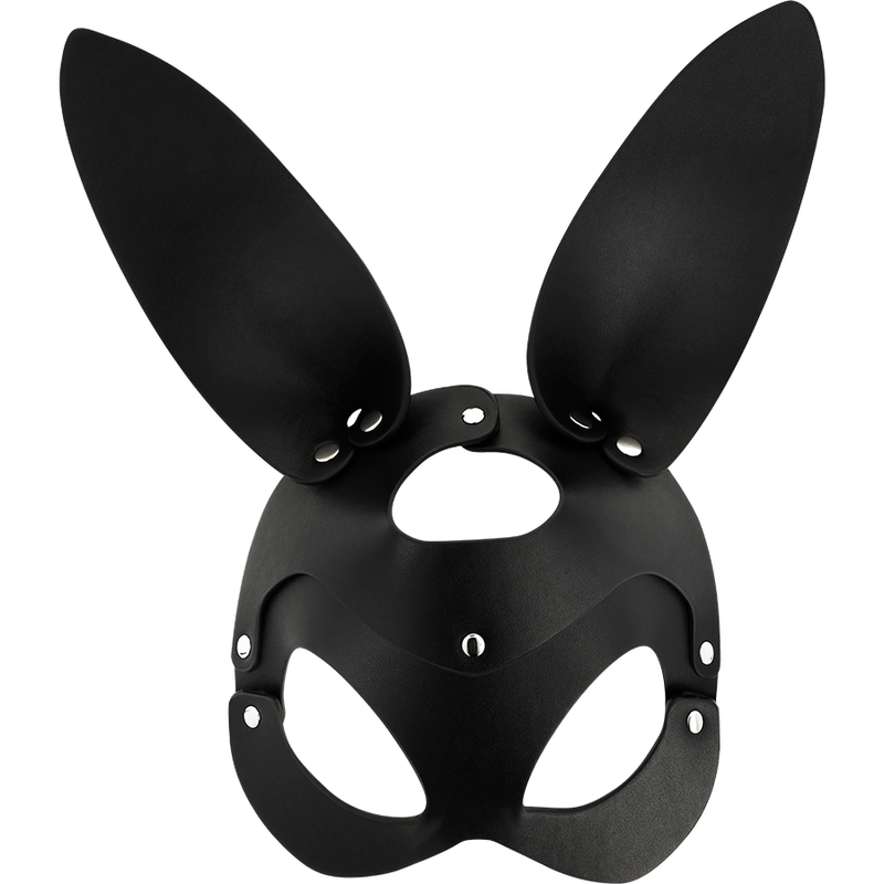 Vegan leather mask with bunny ears