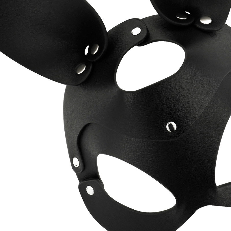 Vegan leather mask with bunny ears