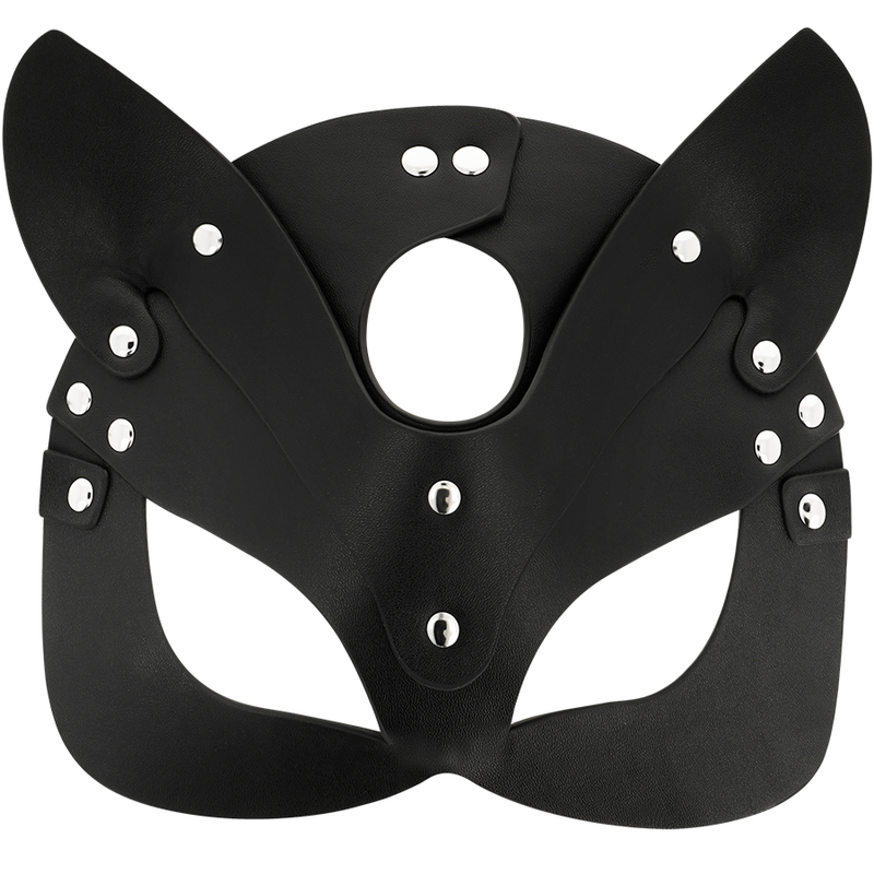 Vegan leather mask with cat ears