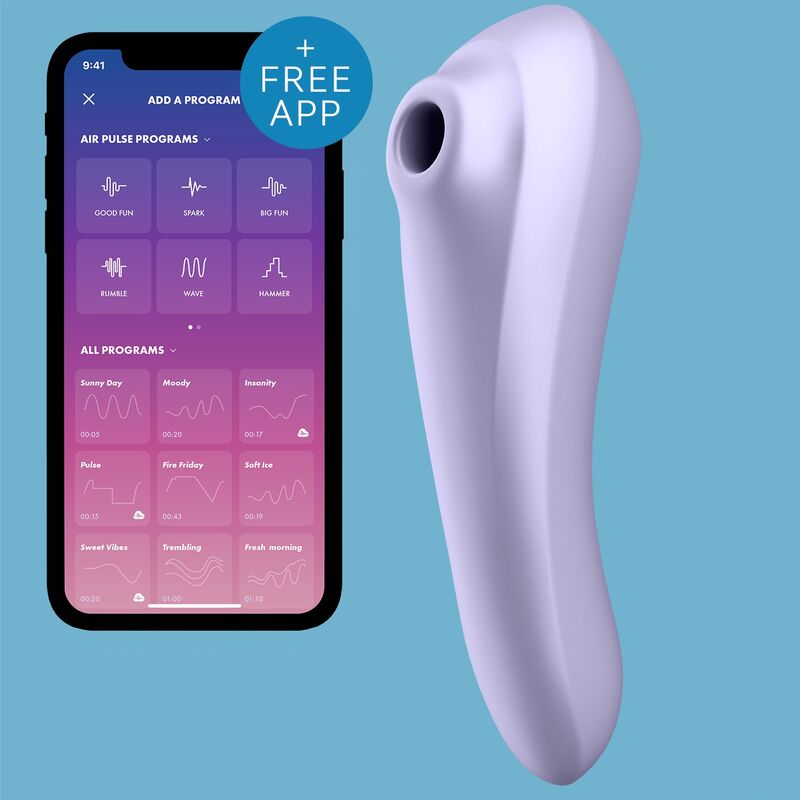 Purple dual pleasure air pulse vibrator