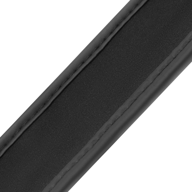 Open leg position with neoprene-lined handcuffs