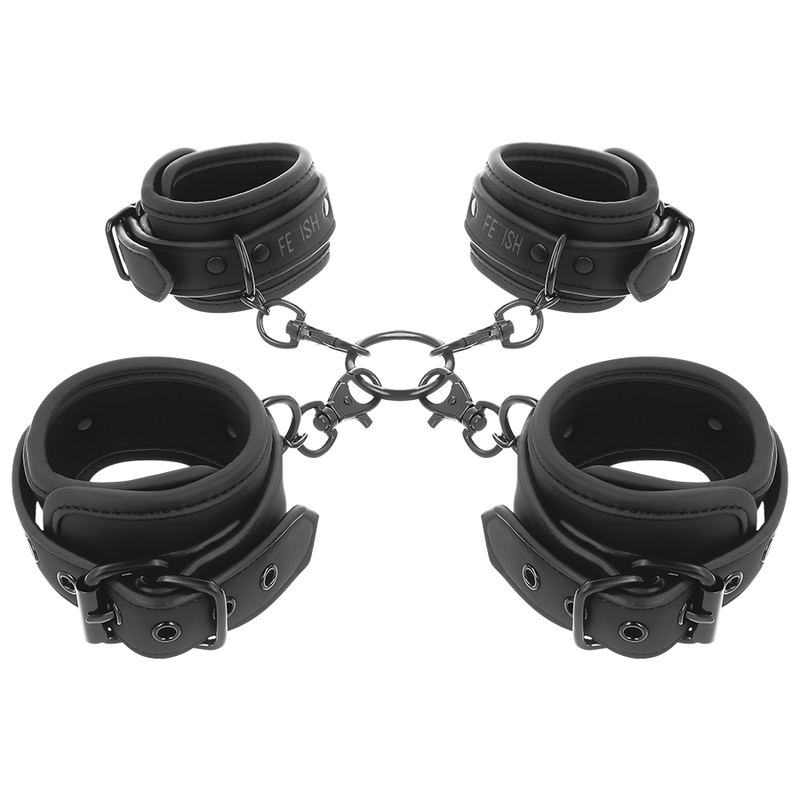 Set of hand and ankle cuffs with neoprene lining