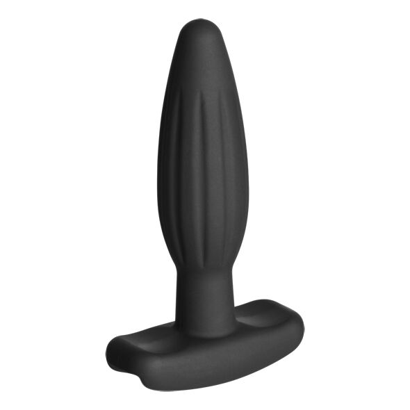 Black silicone rocker anal plug small