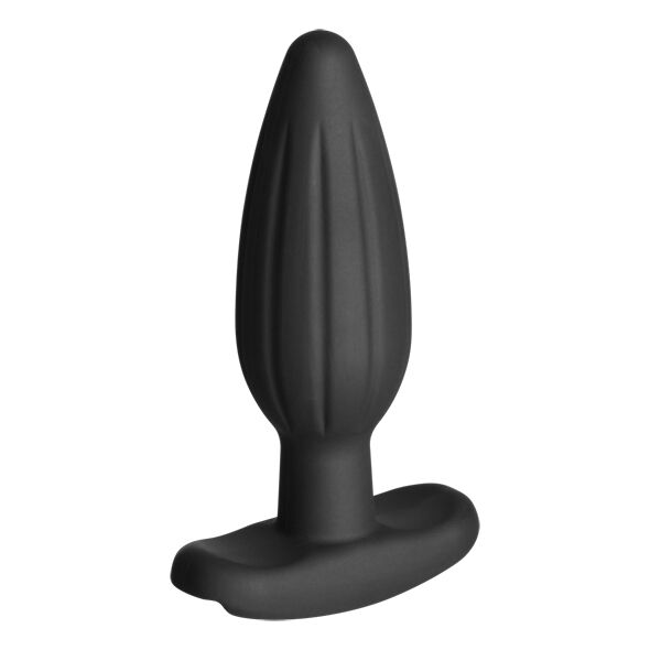 Black silicone rocker butt plug medium