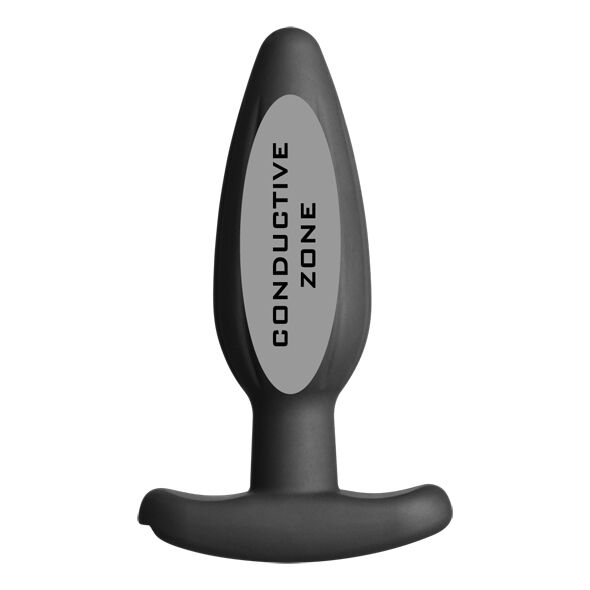 Black silicone rocker butt plug medium
