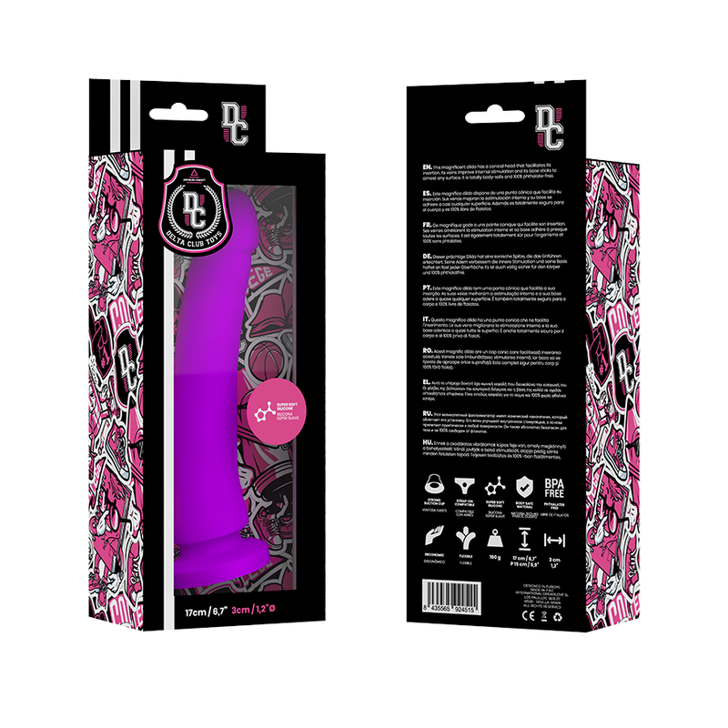 Toys medical dildo lilac silicone 17 cm -o- 3 cm