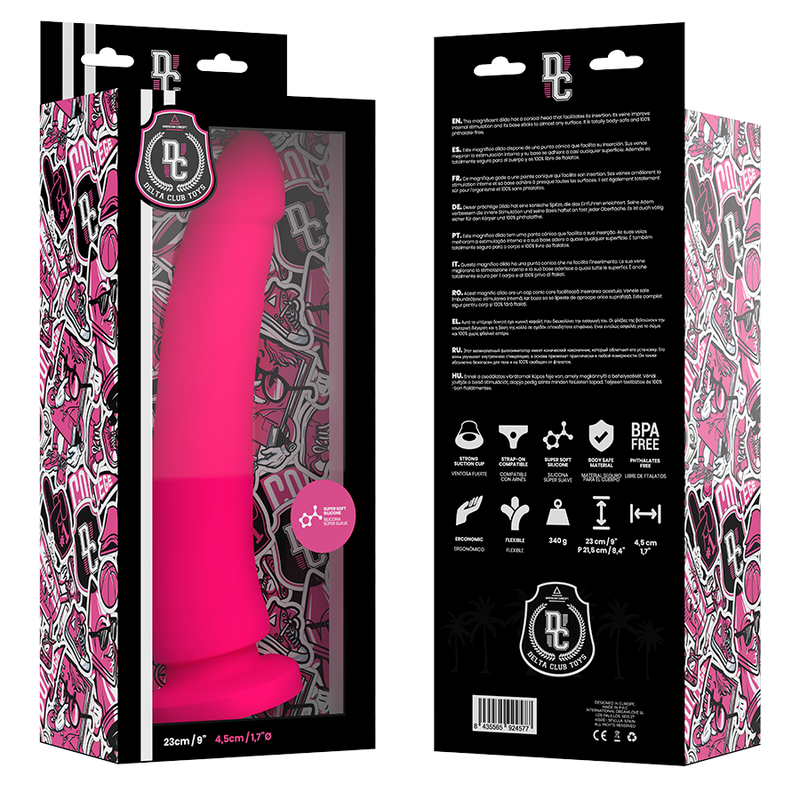 Toys medical silicone pink dildo 23 cm -o- 4.5 cm
