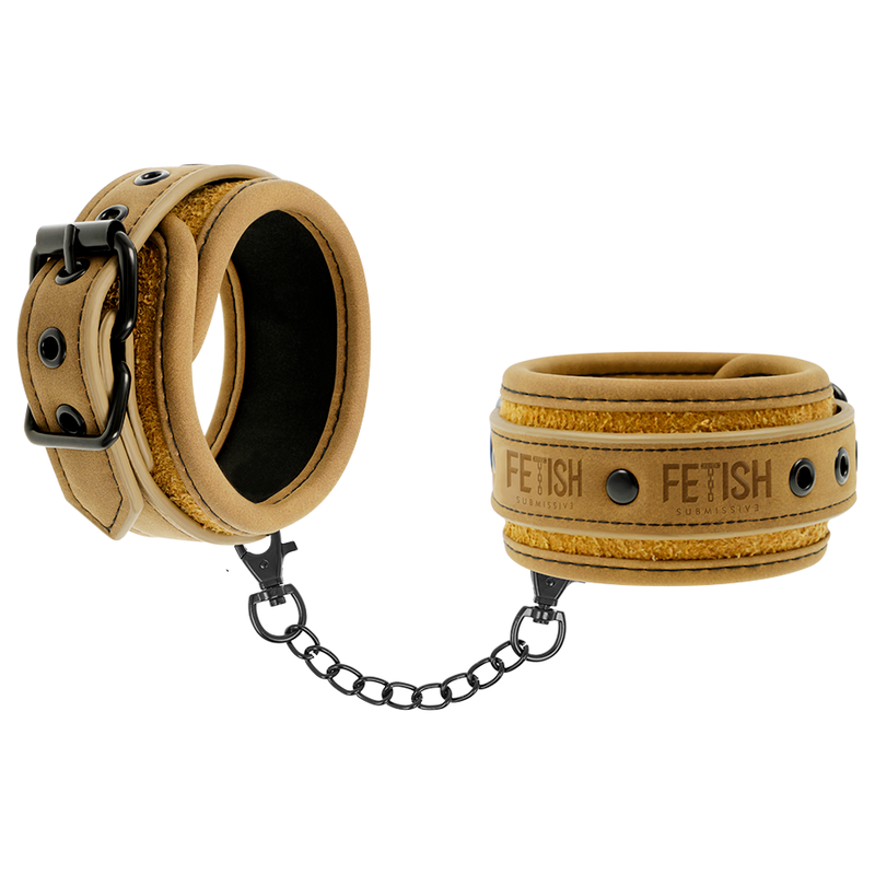 Vegan leather handcuffs with neoprene lining