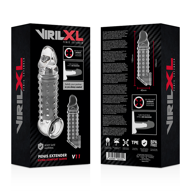 VIRILXL - PENIS EXTENSION AND V11 TRANSPARENT SHEATH