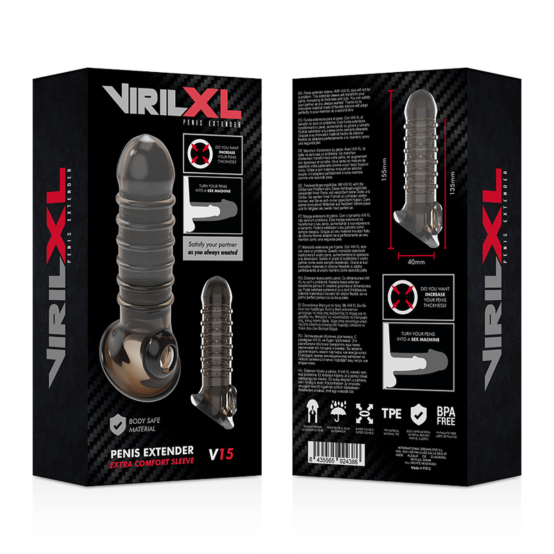 V15 Black Penis Extension and Sheath