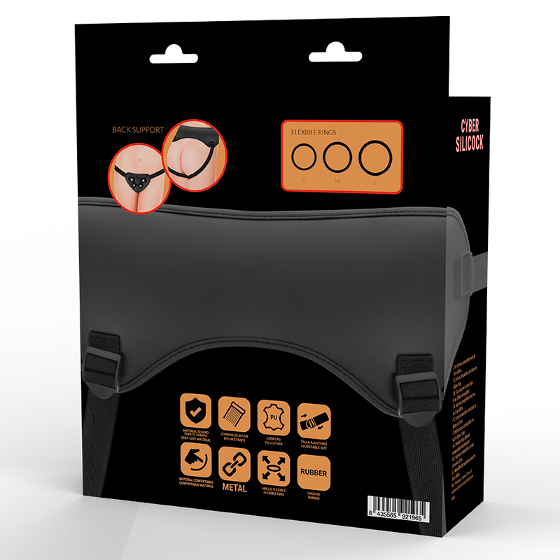 CYBER SILICOCK - HARNESS STRAPS WITH 3 FREE RINGS