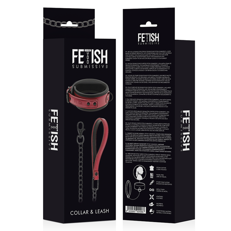 FETISH SUBMISSIVE DARK ROOM - NEOPRENE-LINED CHAIN ​​NECKLACE