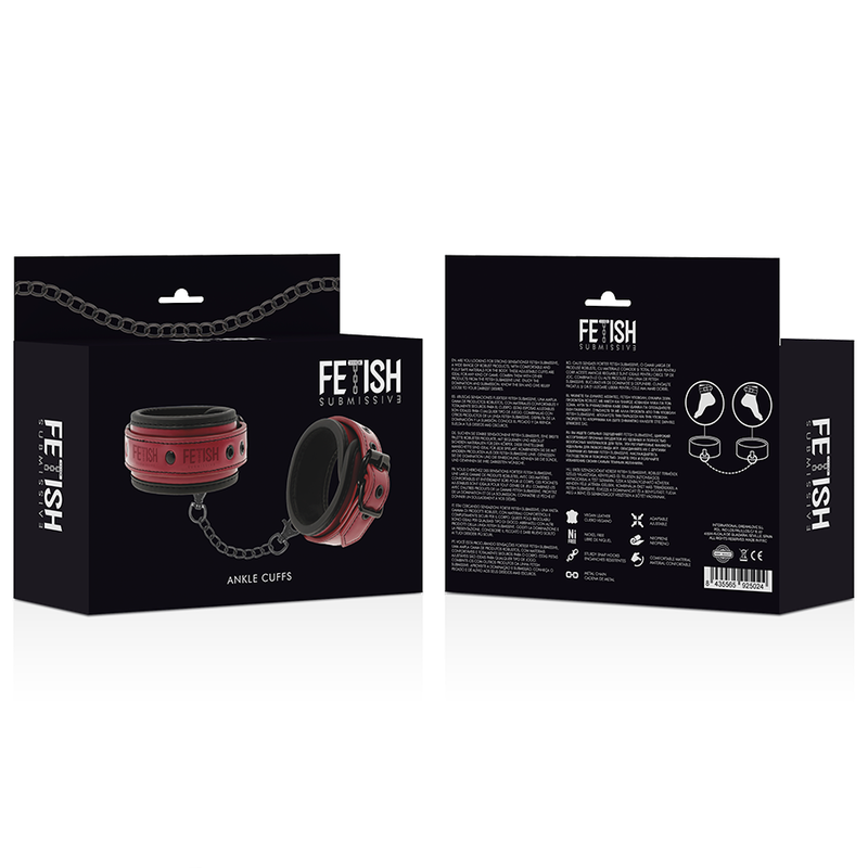 Vegan leather ankle cuffs with neoprene lining