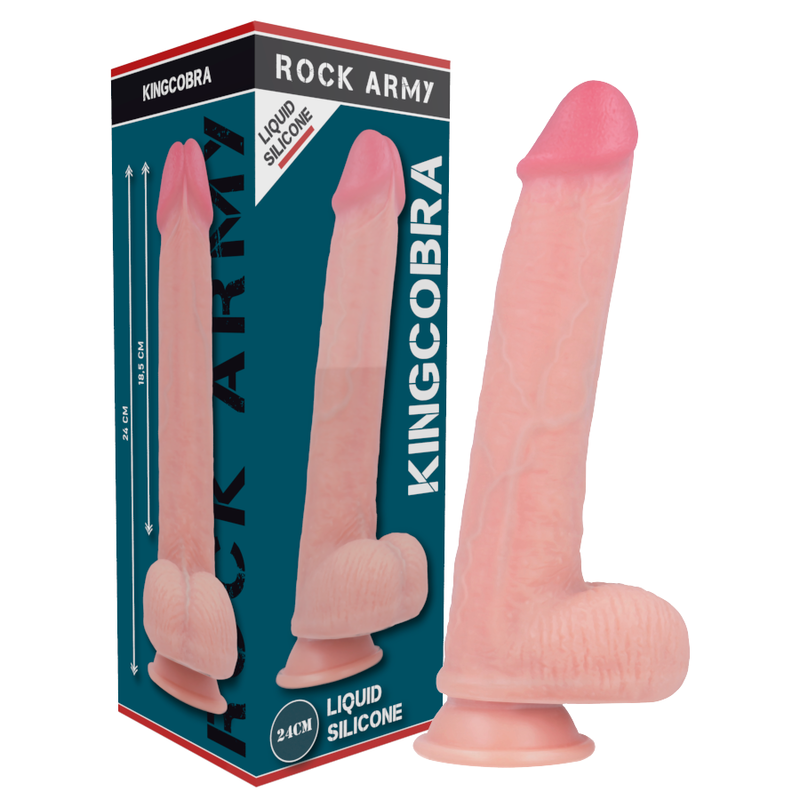 Arn s + kingcobra premium liquid silicone dildo 24 cm -o- 4.77 cm