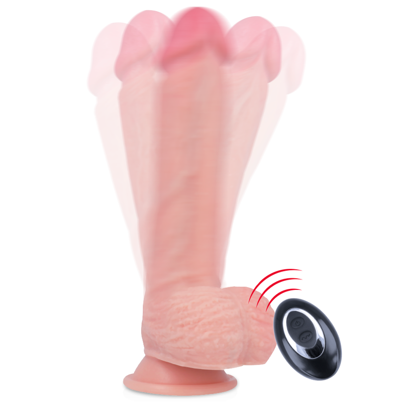 Harness + premium liquid silicone vibrator remote control apache 20.5 cm -o- 4.62 cm
