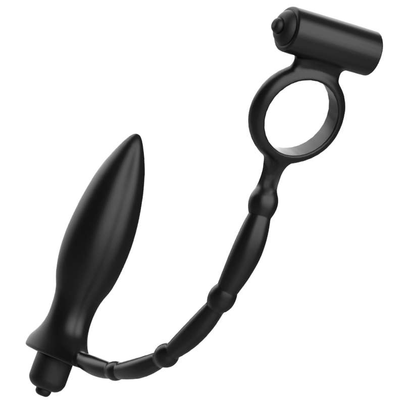Anal plug with vibrating ring