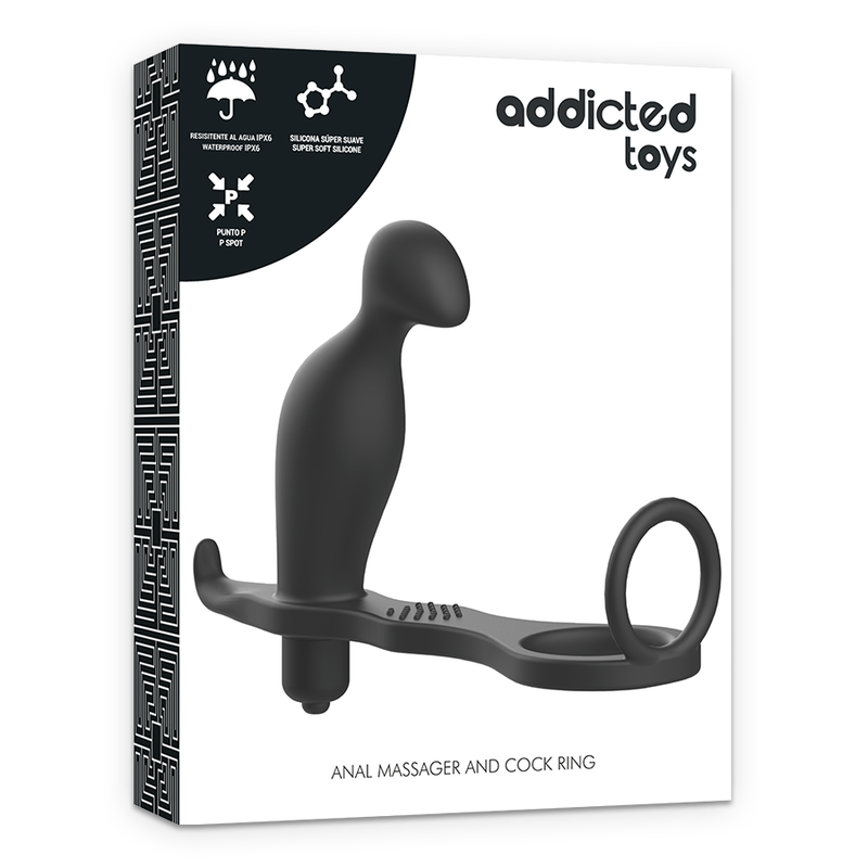 Anal plug with black silicone ring 12 cm