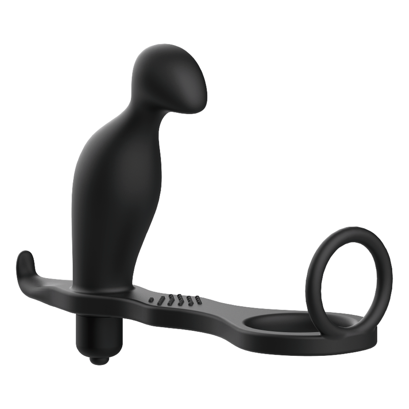 Anal plug with black silicone ring 12 cm