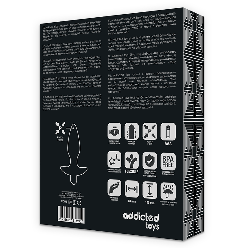 ADDICTED TOYS - ANAL PLUG MASSAGER WITH BLACK VIBRATION