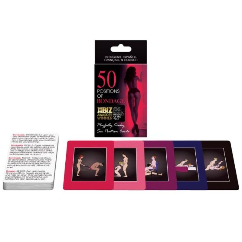Jeu de Cartes Coquin 50 Positions Bondage Primé Xbiz - Kheper Games