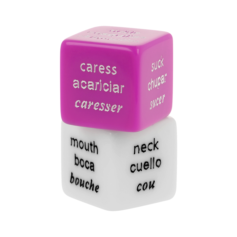 Jeu de Dés Érotiques Coverme Trilingue ES/FR/EN avec Pochette Satin