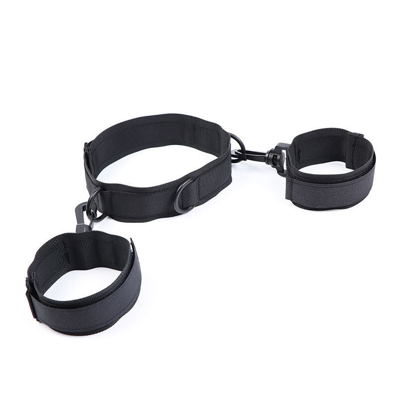 Kit BDSM Menottes et Collier Nylon Réglable Velcro Taille Unique - Ohmama
