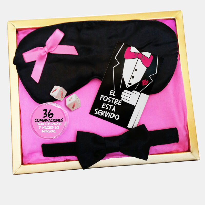 Kit Coquin Le Dessert est Servi Masque Dés et Nœud Papillon - Inedit